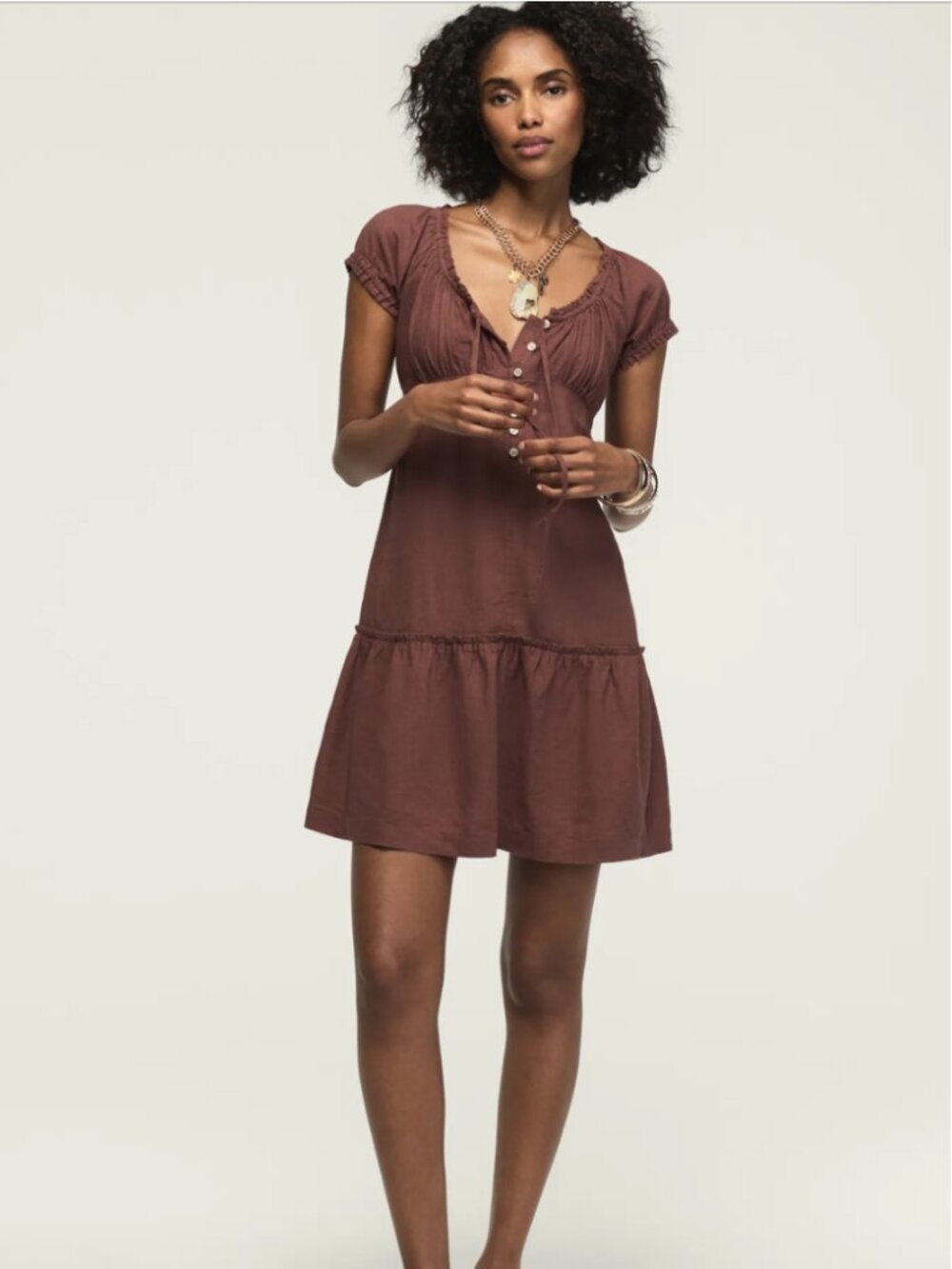 Lucky Brand short sleeve market mini dress S NWT